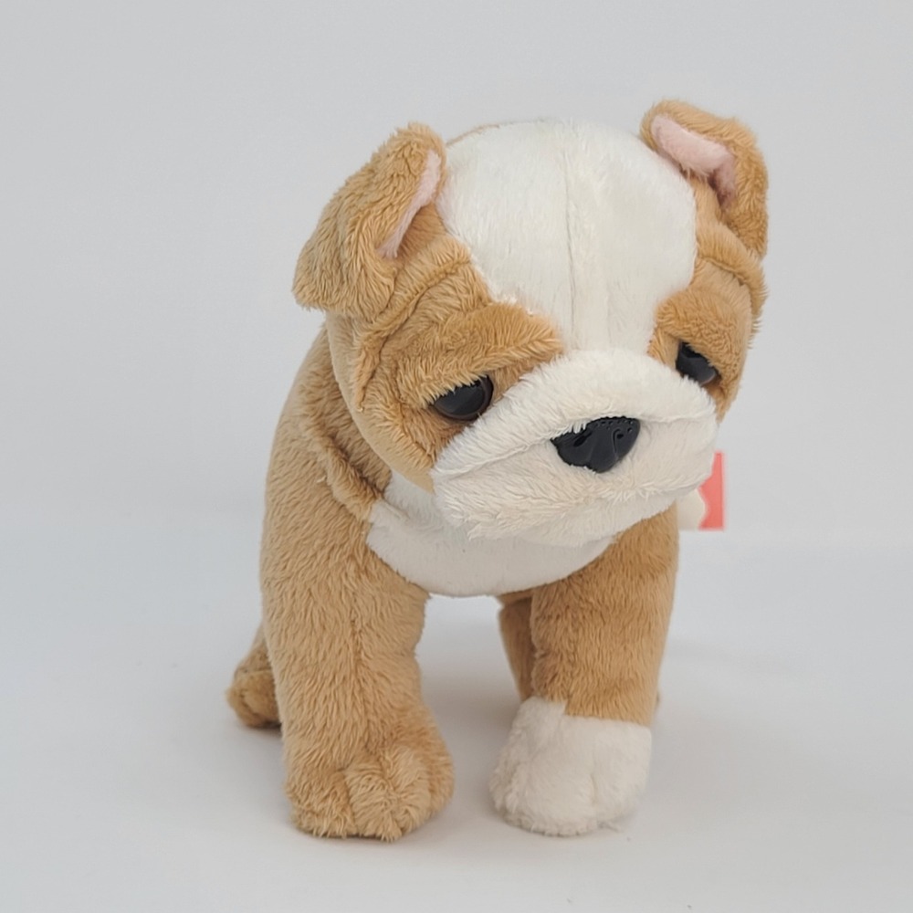 Our Generation Battat English Bulldog Plush Pet Tan White 7in Dog Good Condition